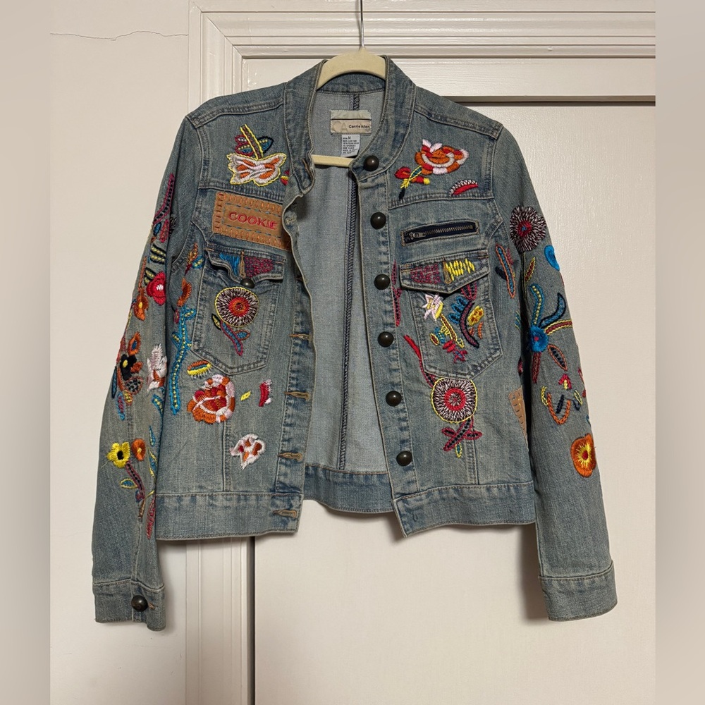 Vintage Carrie Allen Embroidered Denim Jacket
